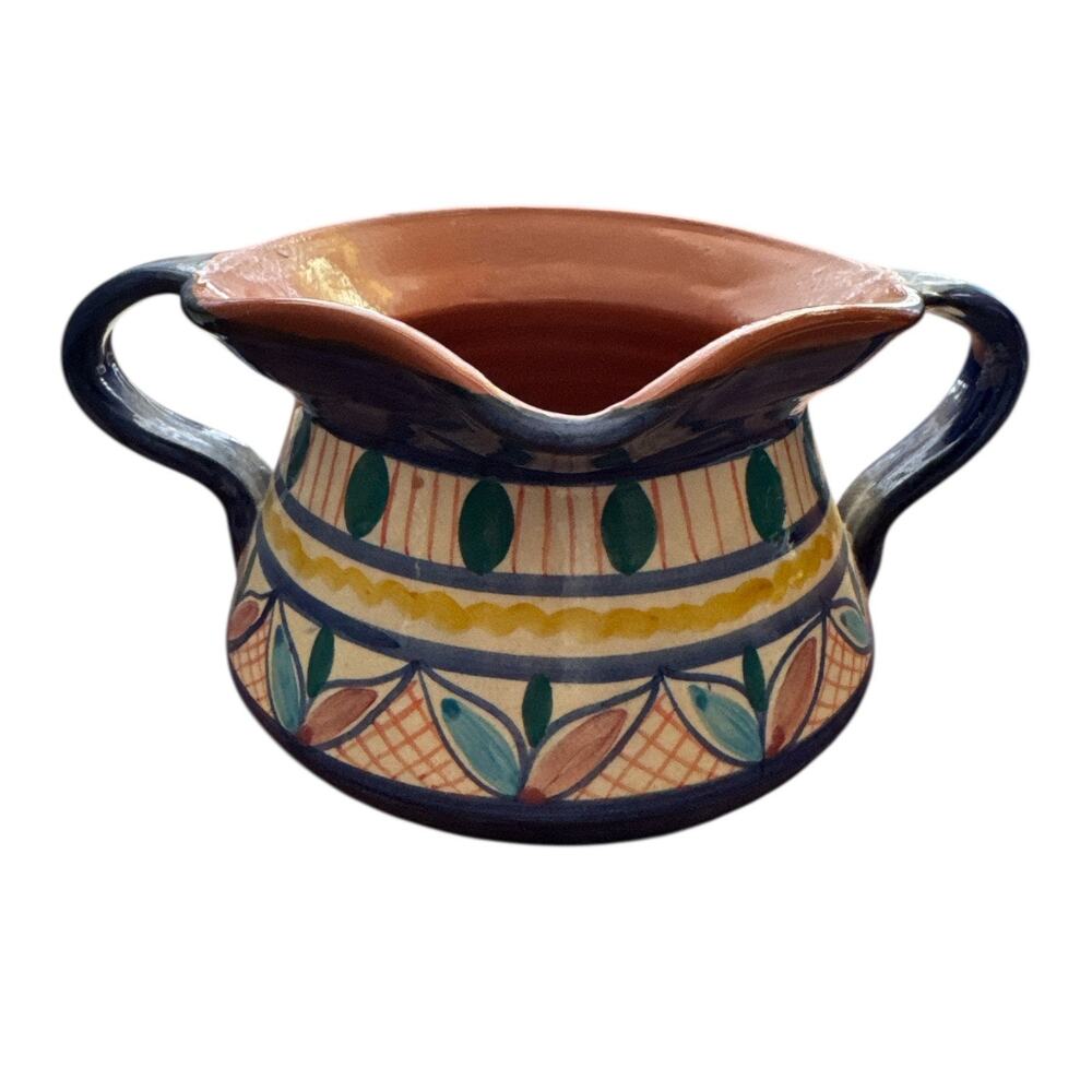 Talavera Colorful Hand Made Handled Pottery Jug Server